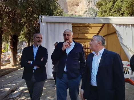 Nella foto Totò Orlando, Roberto Lagalla, Antonio Pensabene, Rotoli