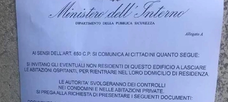 Anche in Sicilia si segnala la truffa sul falso documento del ministero dell’Interno, l’obiettivo è quello di svaligiare le abitazioni