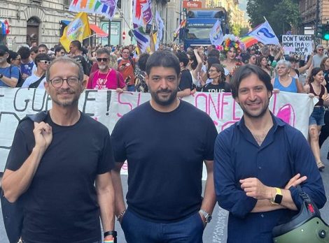 Maurizio Carta, Fabrizio Ferrandelli e Gianluca Inzerillo al Palermo Pride