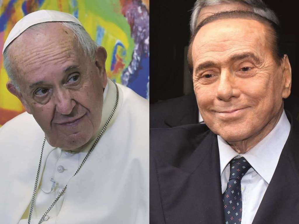 Papa Francesco e Silvio Berlusconi.
