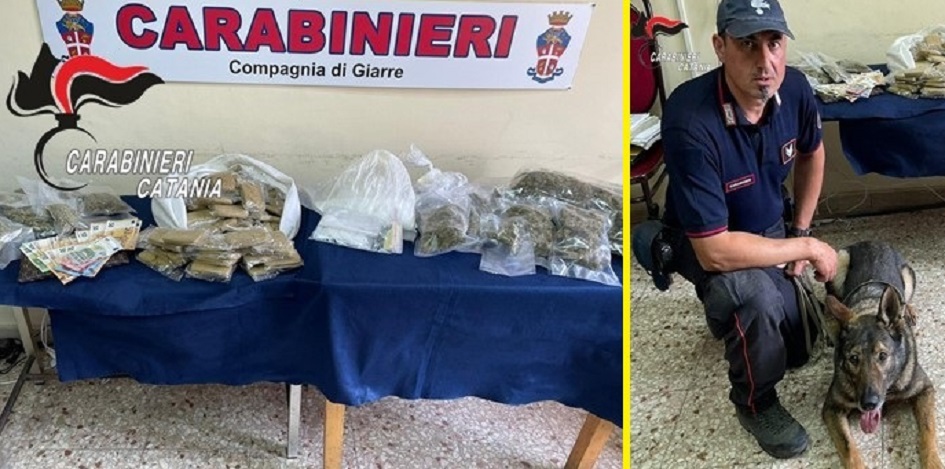 Giovane in manette nel Catanese, in un blitz i carabinieri scoprono in casa sua un enorme quantitativo di droga