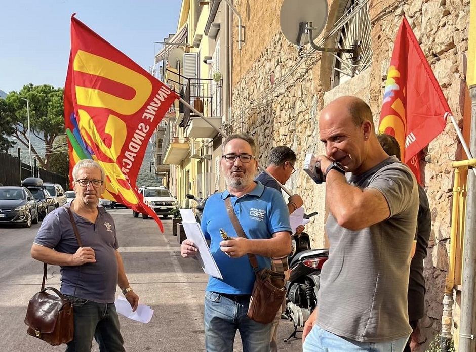 Esplode la vertenza dei lavoratori Dussmann, questa mattina presidio di protesta dell’Usb davanti il tribunale di Termini Imerese