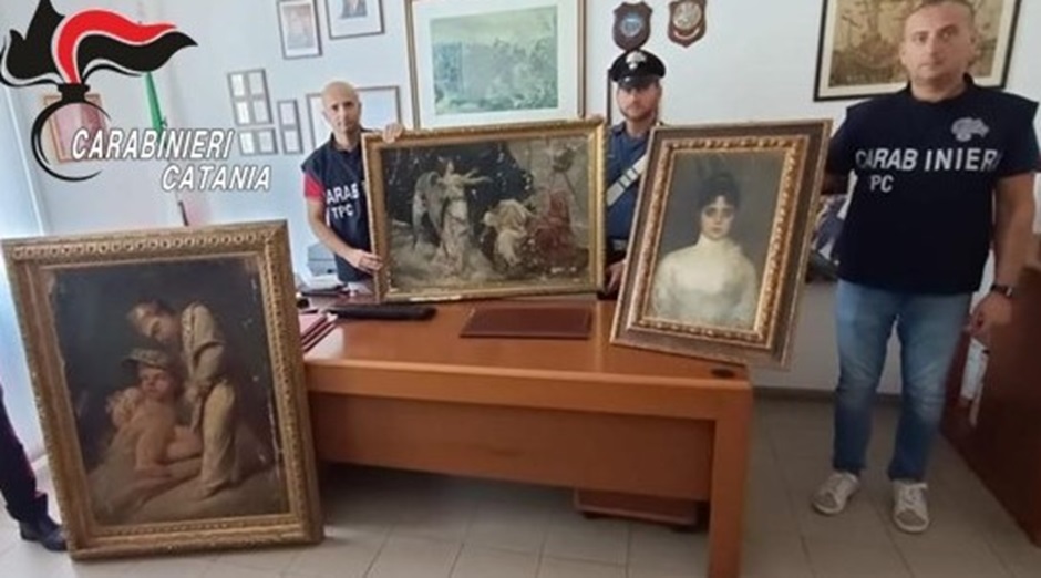 Quadri di enorme valore artistico rubati da un museo del catanese e ritrovati dai carabinieri, scatta una denuncia
