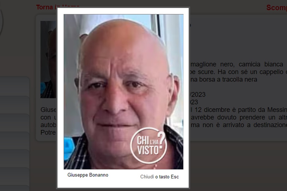 Trovato dalle autorità l’uomo del Messinese che era scomparso 4 giorni fa, i suoi familiari ne avevano denunciato l’irreperibilità