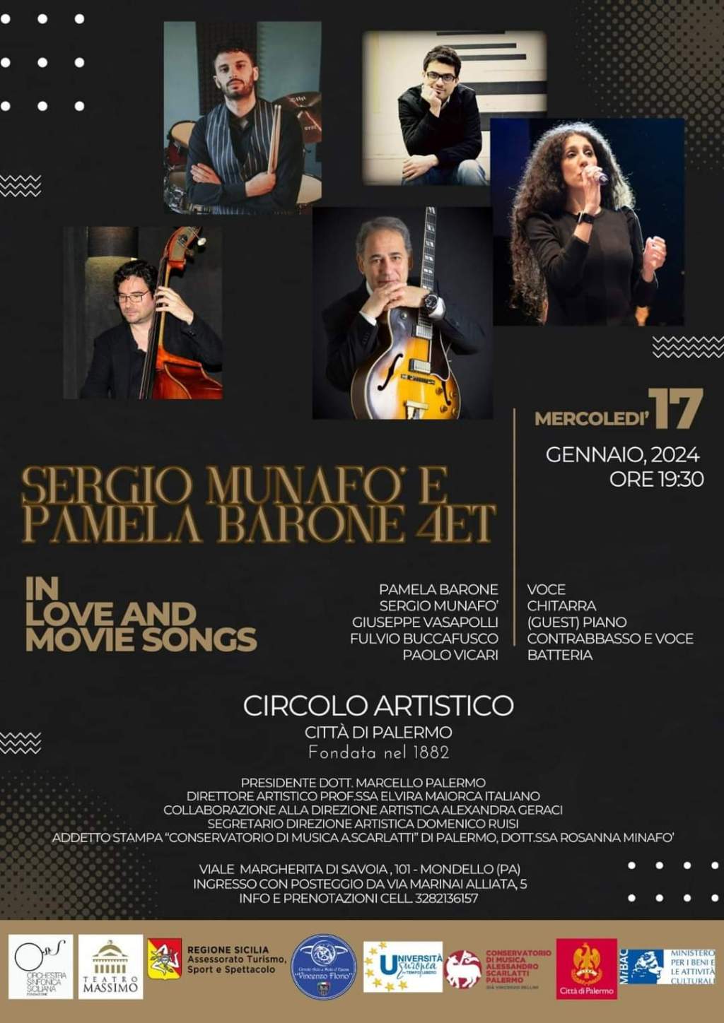 Al Circolo Artistico Città di Palermo Sergio Munafò & Pamela Barone 4et