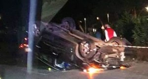 Incidente in viale Regione Siciliana, auto si ribalta a due passi da via Ugo La Malfa