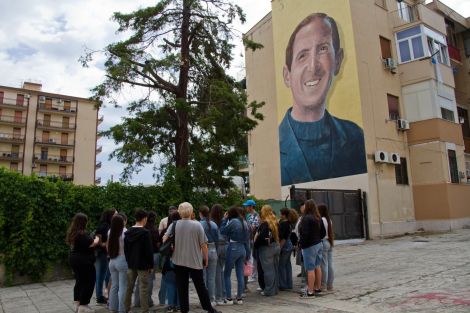 Murales Padre Pino Puglisi a Brancaccio