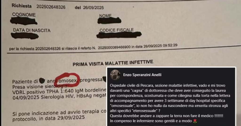 "Paziente omosex" nel referto.