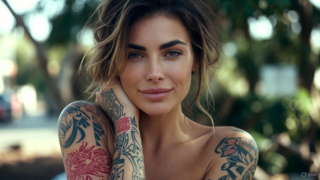 Donna con tatuaggi