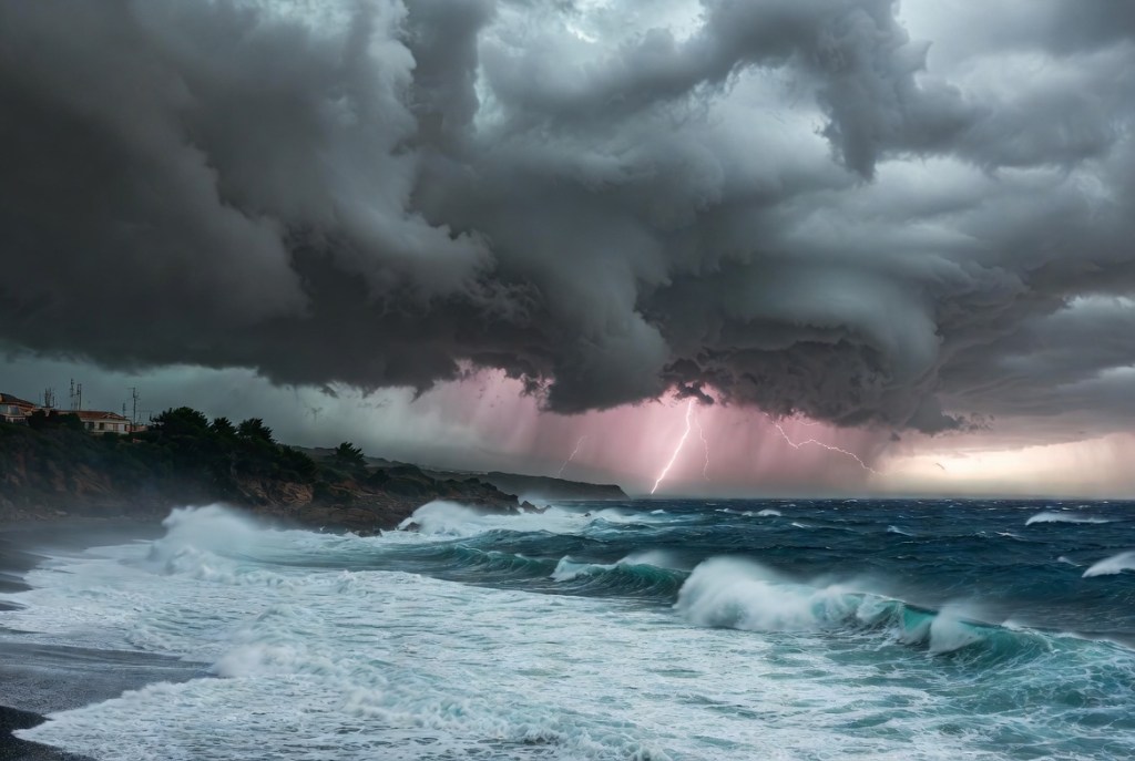 Maltempo severo nel Sud Italia con piogge intense, vento forte e mare in tempesta
