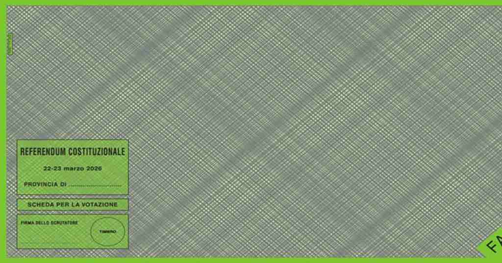 La scheda elettorale del referendum sulla giustizia