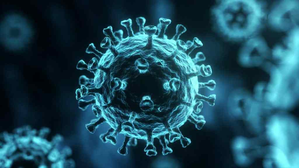 Rappresentazione scientifica della variante Covid BA.3.2 Cicada con proteina Spike in evidenza