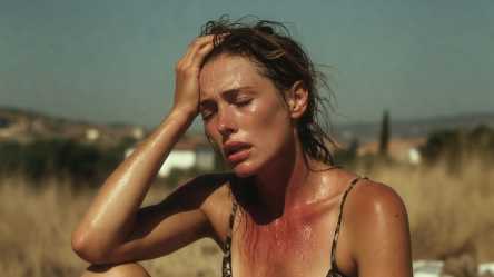 Persona colpita da colpo di calore durante temperature estreme in Italia