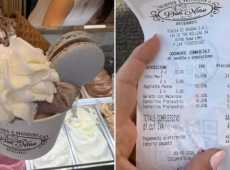 Ha chiesto due coppette di gelato e ha trovato 44 euro sullo scontrino: il post fa il giro del web