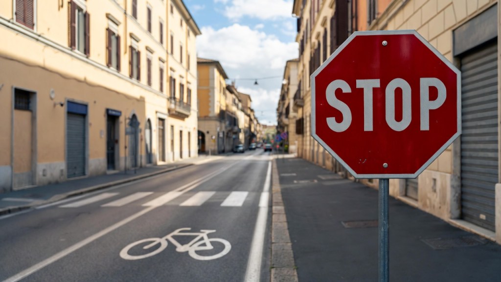 Strada urbana generata con l'AI.
